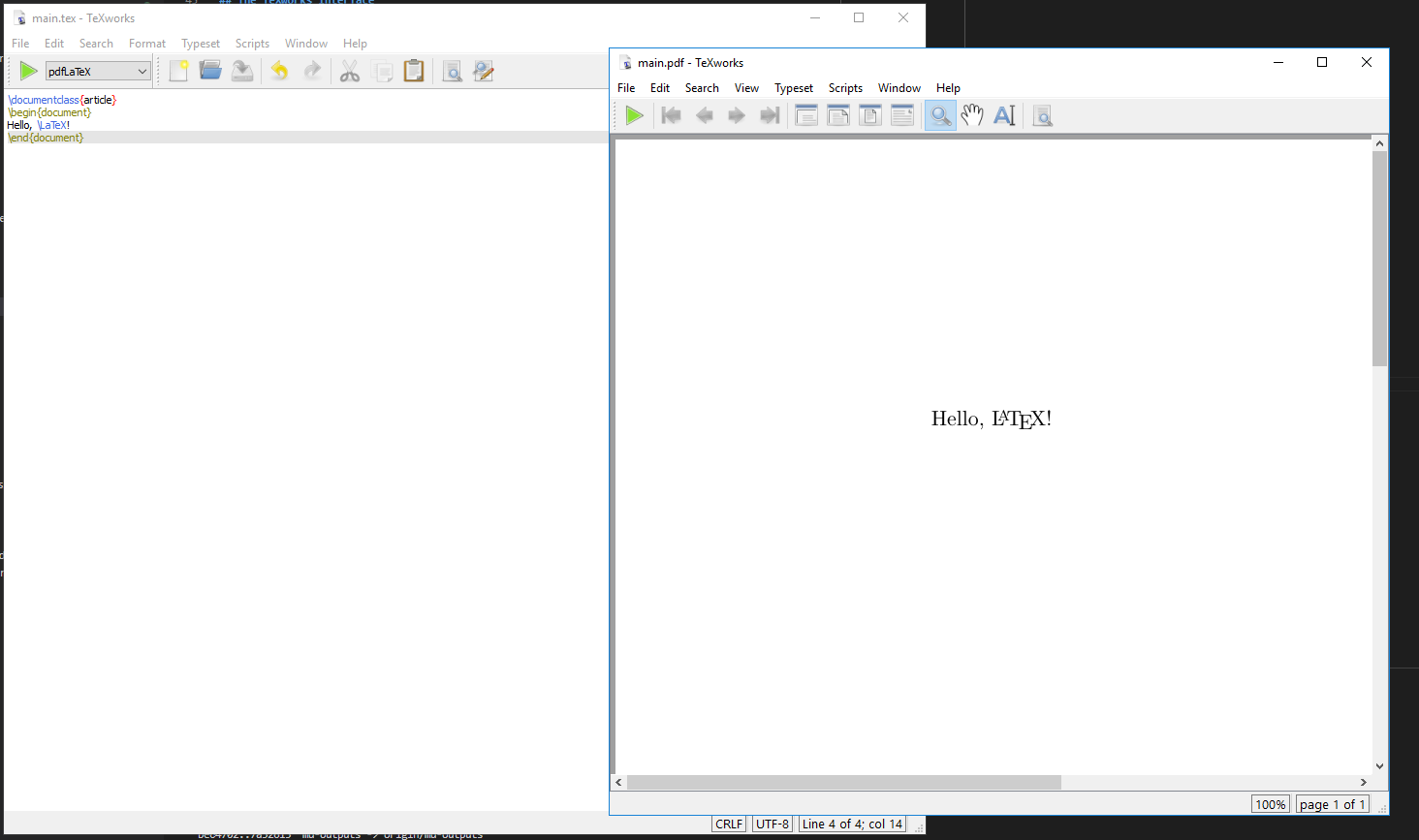 TeXworks Interface