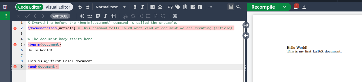 Error in the LaTeX document.