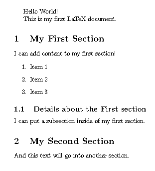 Our document with an enumerated list.