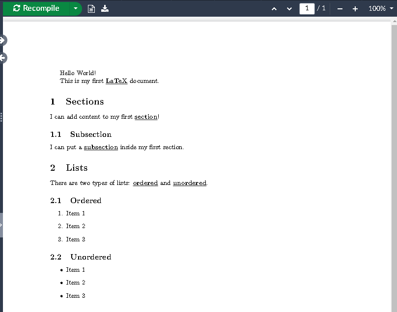 Our document with keywords highlighted in bold and underlined.