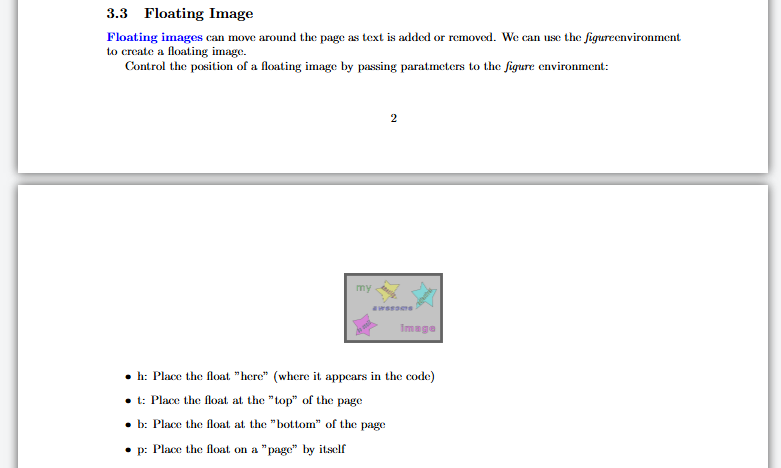 Our document with a floating image.