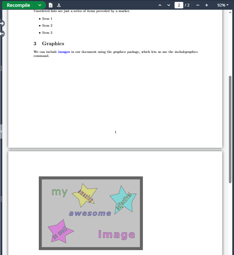 Our document with an included image.