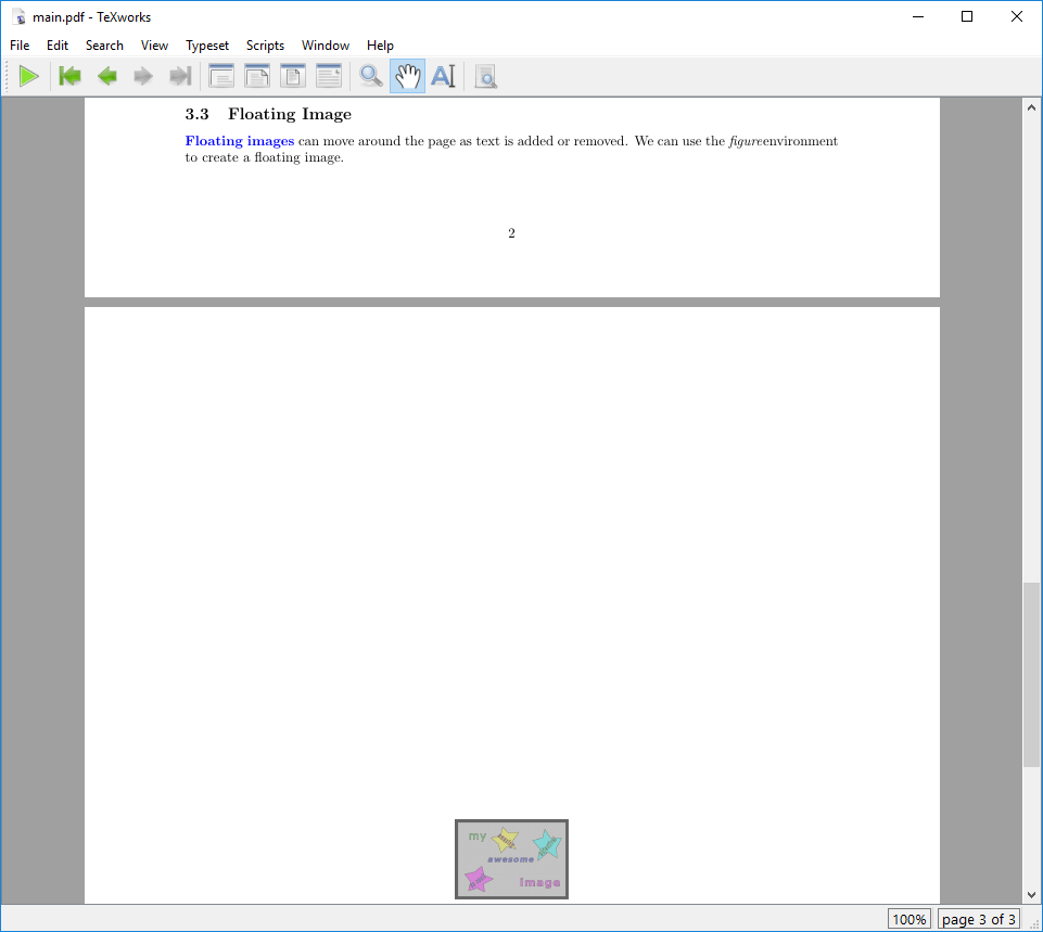 Our document with a floating image.