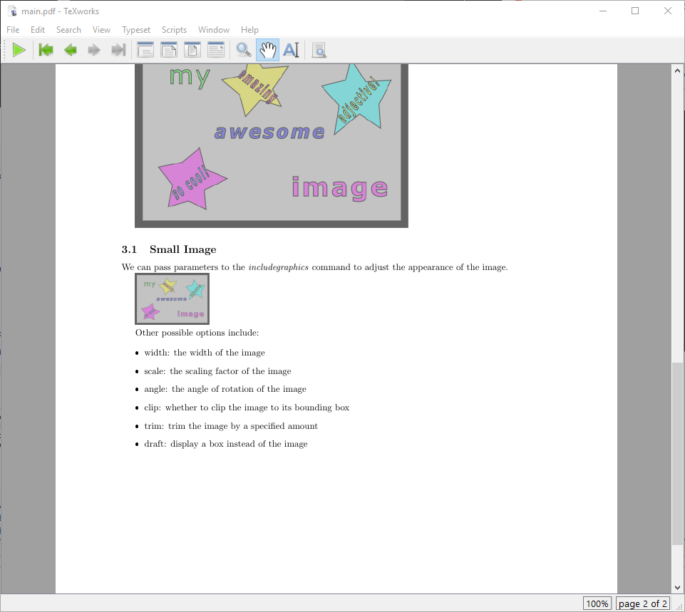 Our document with a smaller image.
